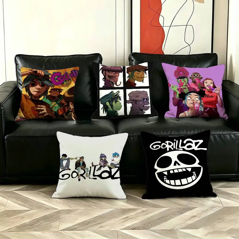 

G-Gorillaz Rock band Pillow Case Pattern Printed Pillowcase For Living Room Sofa Cushion Cover