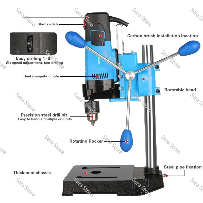 Miniature Bench Drill, High Speed Drilling Machine Precision Milling Machine Mini Home Utility Car Bead Tools 220v