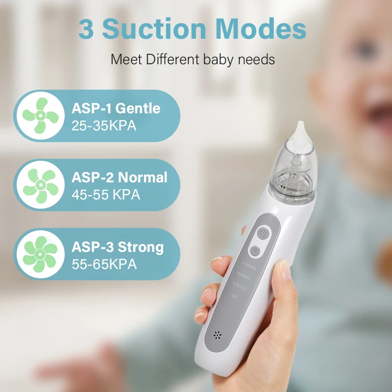 Safe Electric Nasal Aspirator with Built-in Music ABS Nose Cleaner Portable USB Household Supplies