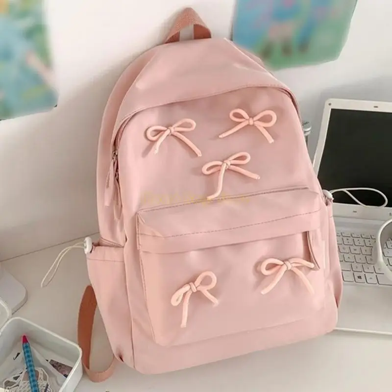 X90d Solid Color Travel Rucksack schöne Bows Rucksack Schule Rucksack großer Kapazität Rucksack Japaner Styles Rucksack