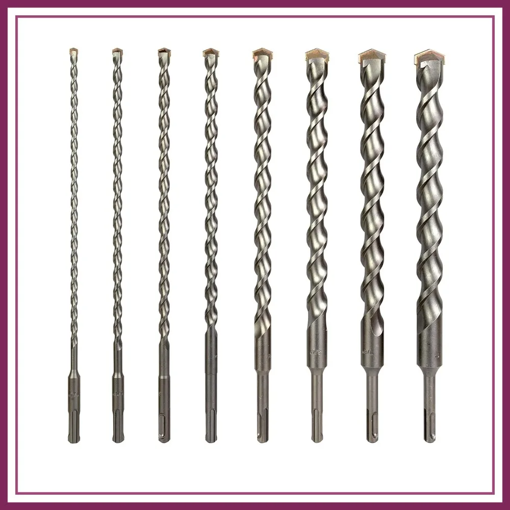 

8-Piece 12" SDS Plus Drill Bits for Brick, Stone, Concrete, 1/4" to 1"
