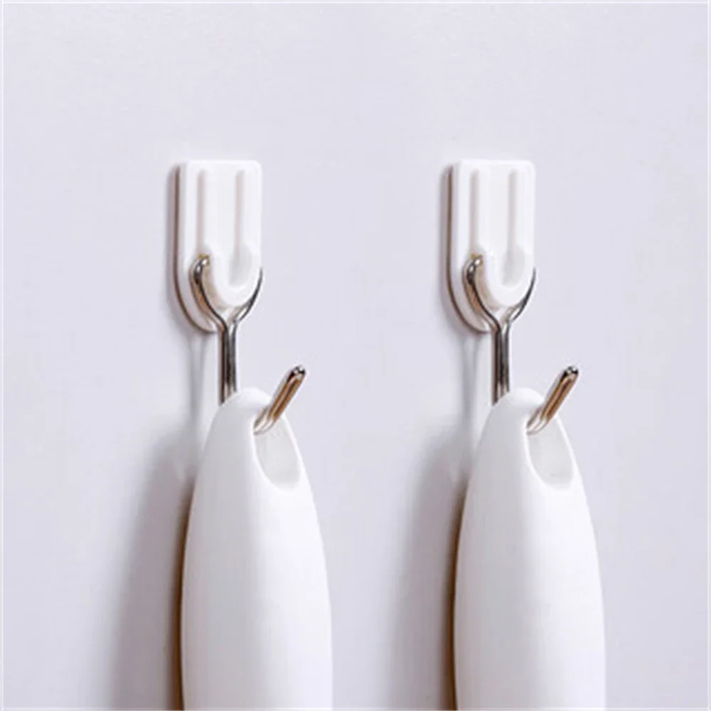 6pcs/set Strong Self-adhesive Hooks Household Tools  No Punching Key Hooks For Kitchen Bathroom Towel Clothes Storage Hangers