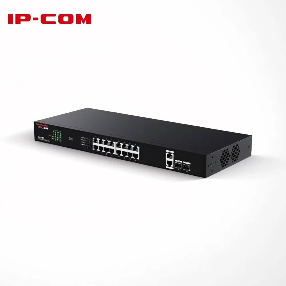 IPCOM G1120P-16-150W 18 Port Gigabit PoE Switch 16 PoE+ Ports @150W With 2 Uplink Gigabit Ports+2 Combo SFP Slots Plug and Play