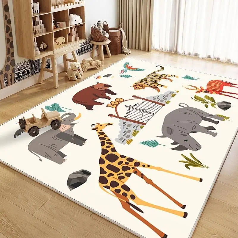 Cartoon Car Traffic  Carpet  Crawl Mat Home Decor Crystal Velvet Living Room Bedroom Floor Mat  Welcome Mat