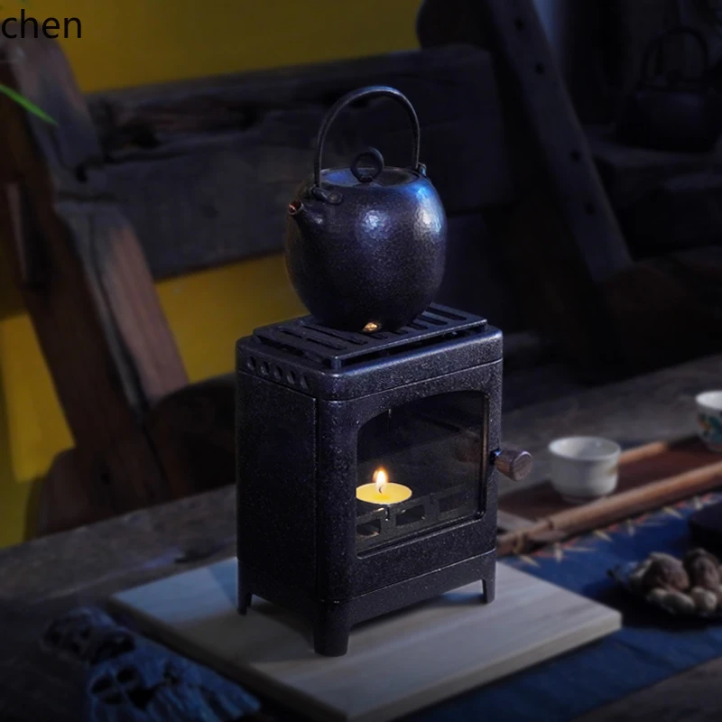 ZML Desktop Mini Lareira Forno Doméstico Interno e Externo Fogão de Chá de Chama Aberta