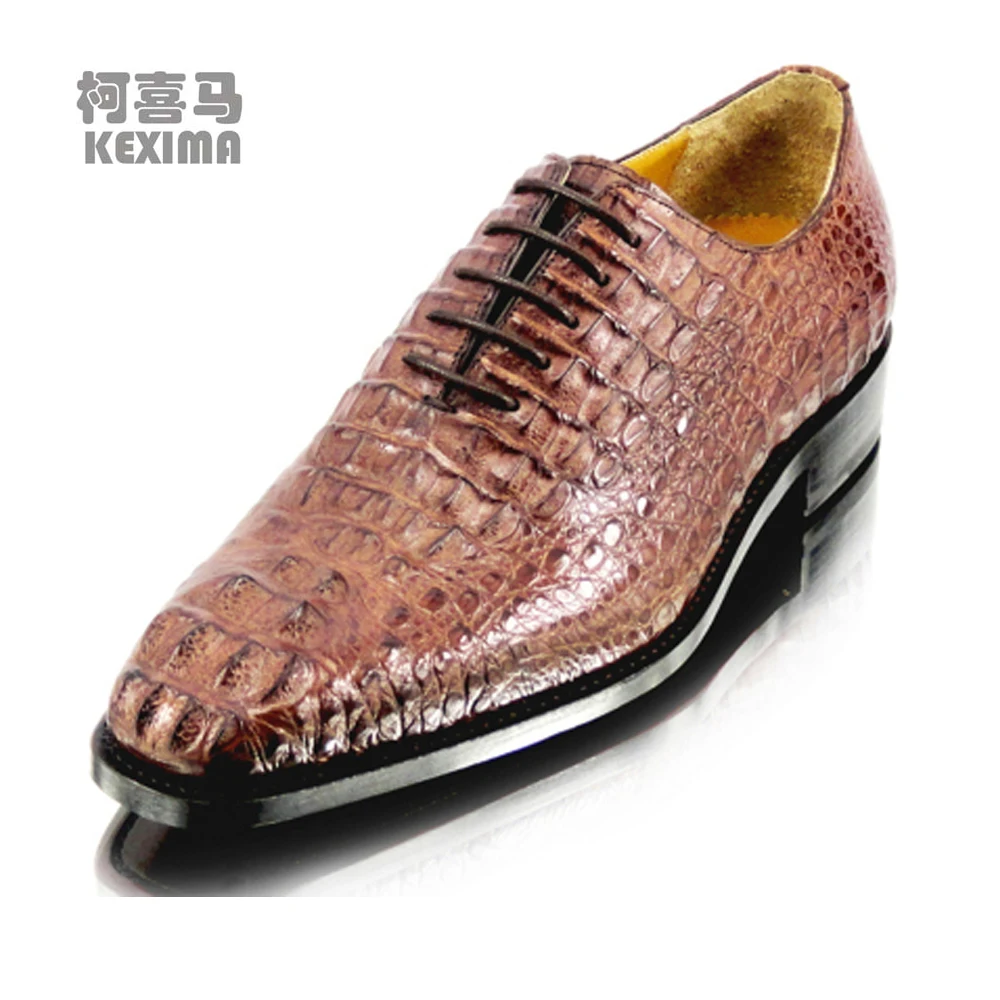 

hulangzhishi new crocodile shoes Men dress shoes manual Leather shoes Low help male formal shoes