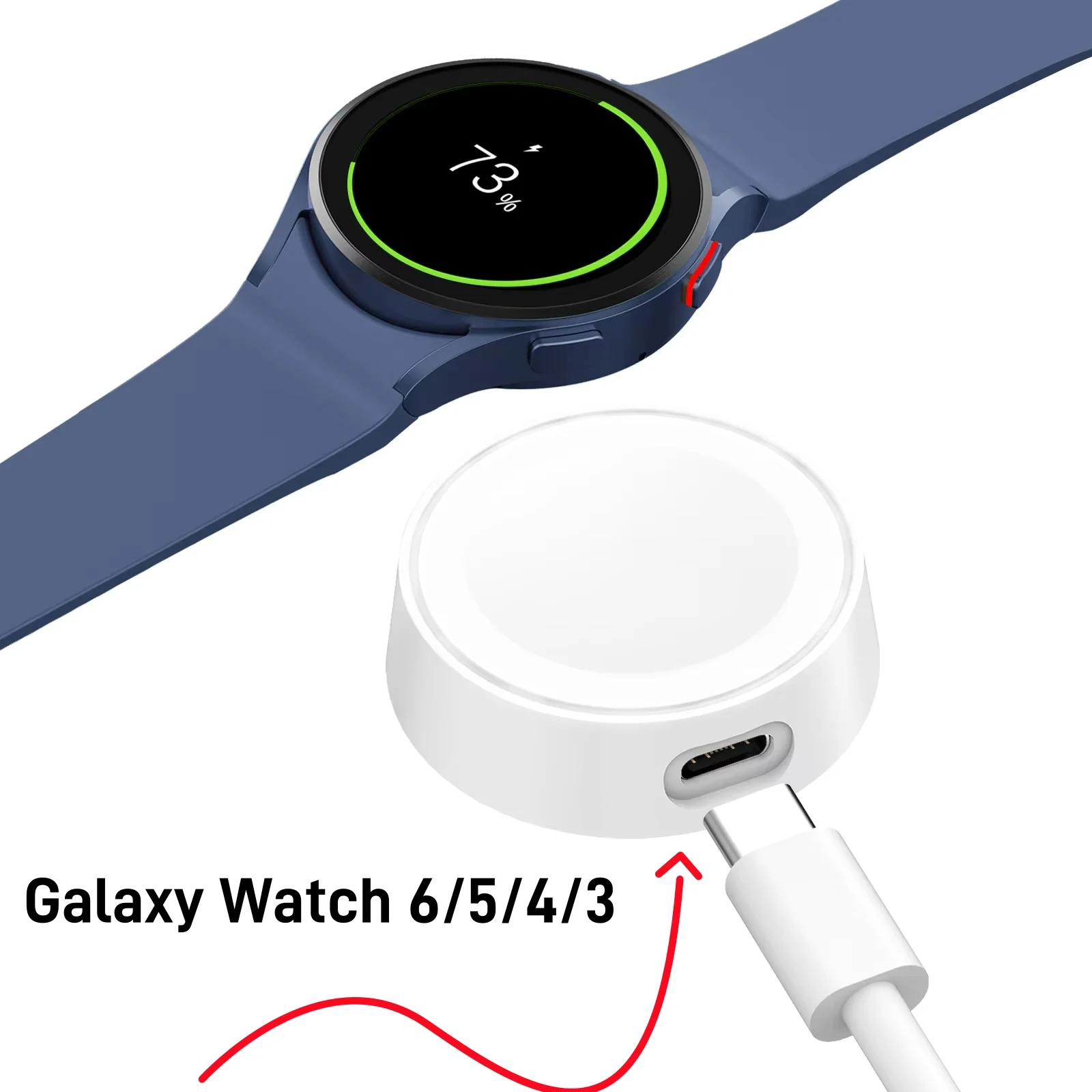 Charger For Samsung Galaxy Watch 6 5 Pro 4 Classic 3 Active 2 1Type-C Fast Charging Dock Wireless Charger