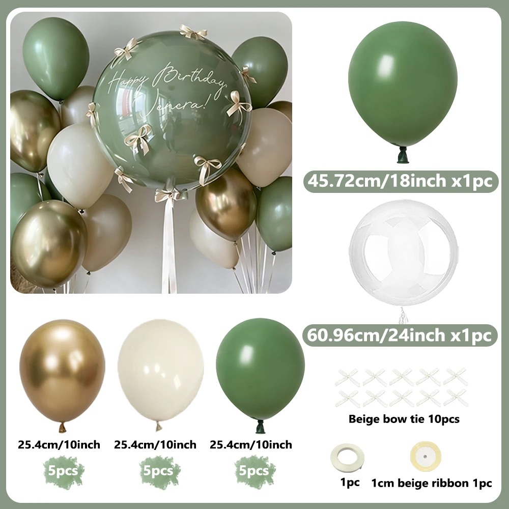 Avocado Sen Themen-Ballonset Bobo Ball Schleifendekoration für Hochzeit, Heiratsantrag, Geburtstag, Babyparty-Dekoration Ballons – Detail 2