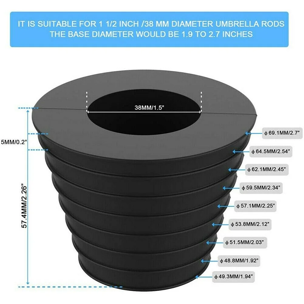 Umbrella Cone For Ring Wedge For 38mm Patio Table Hole Opening Parasol Stand For Terrace Table, Parasol, Courtyard Umbrella