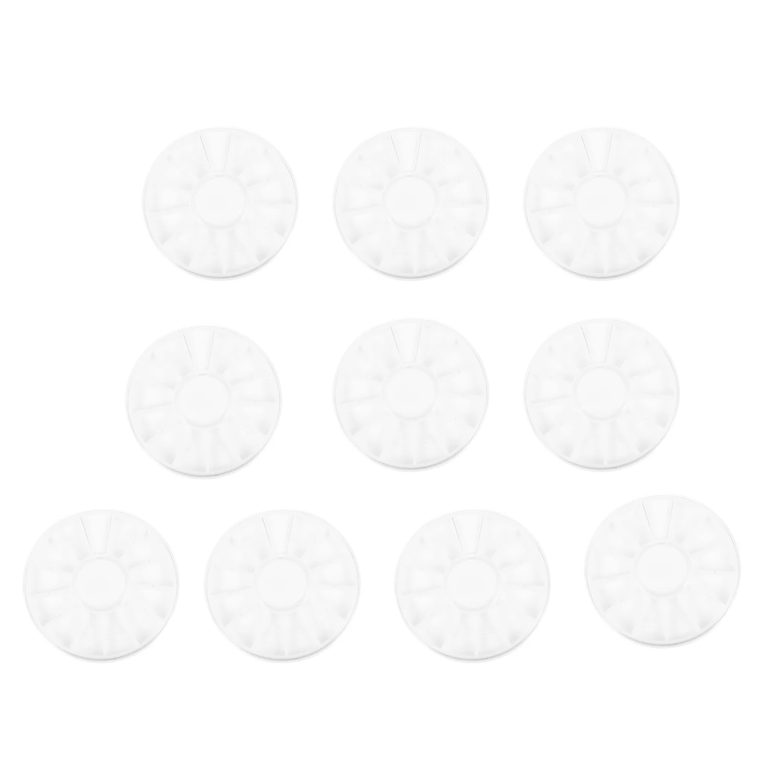 

10 Pcs Watercolor Paint Disc Plastic Pigment Plates Small Packaging Bracelet Round Dish White Tray Painting Miss