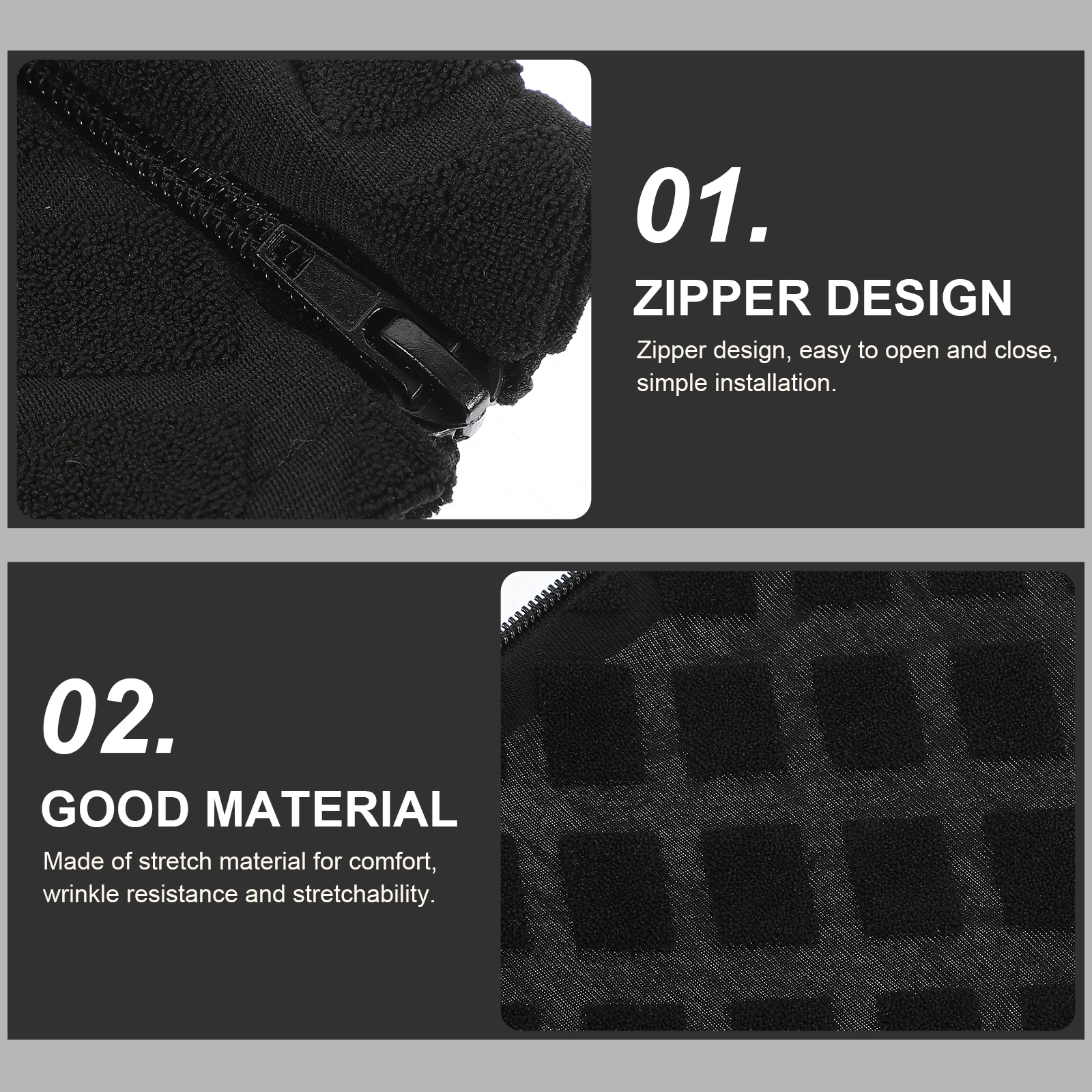 

Elastic Armrest Covers for Gaming Office Chairs Black Stretch Pads Easy Install Protection Comfortable Touch for Desk