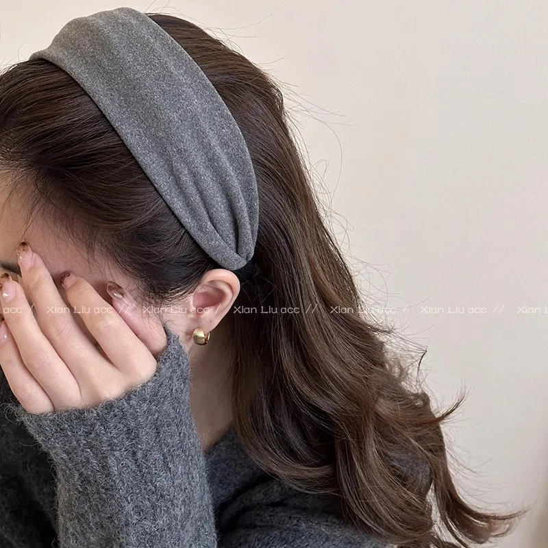 Vintage Solid Soft Cotton Hairband For Women Girls Sweet Hair Ornament Headband Hair Hoop Hair Band Fashion Hair Accessories image 3