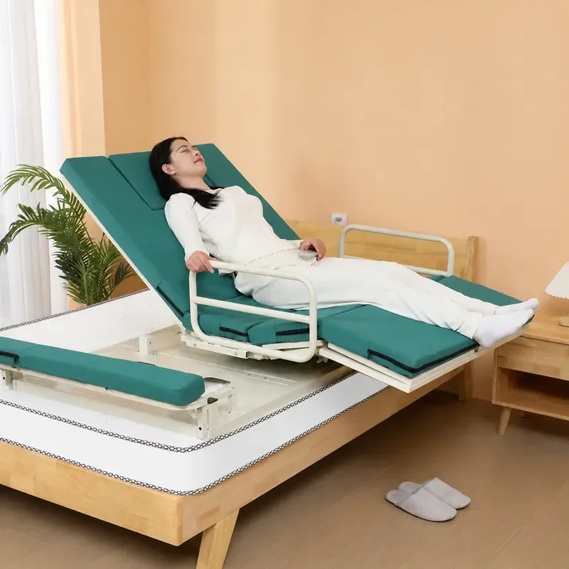 Electric Bed Lift Assist Device for Elderly Patients Home Care Cushion with Back Support Leg Lifting and Rotating Function