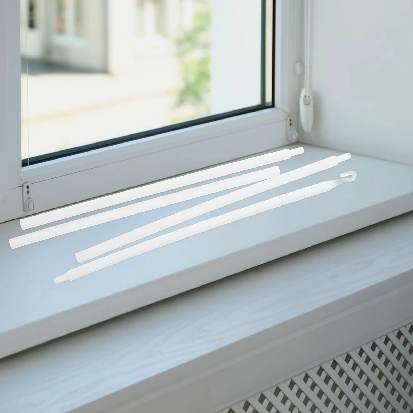 Accesorios para persianas, varilla de tracción de cortina de plástico PP, abridor de combinación larga ajustable para ventanas, hogar y oficina, 4 Uds.
