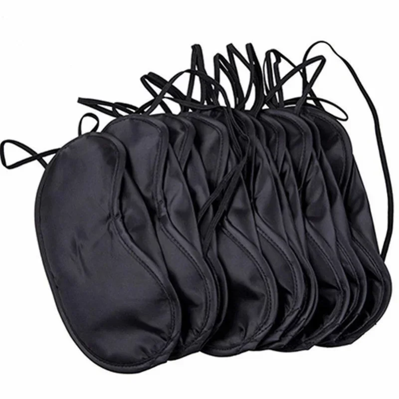 10pcs comfortable sleep eye mask shade cover blindfold lunch break sleep shading simple travel black