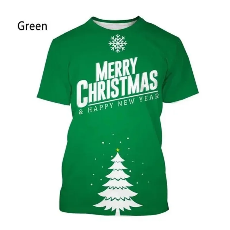 Christmas Santa Claus T Shirt For Men Women 3D Printing Funny Xmas Casual Short Sleeve T-shirt Oversized Men Tee Tops Streetwear