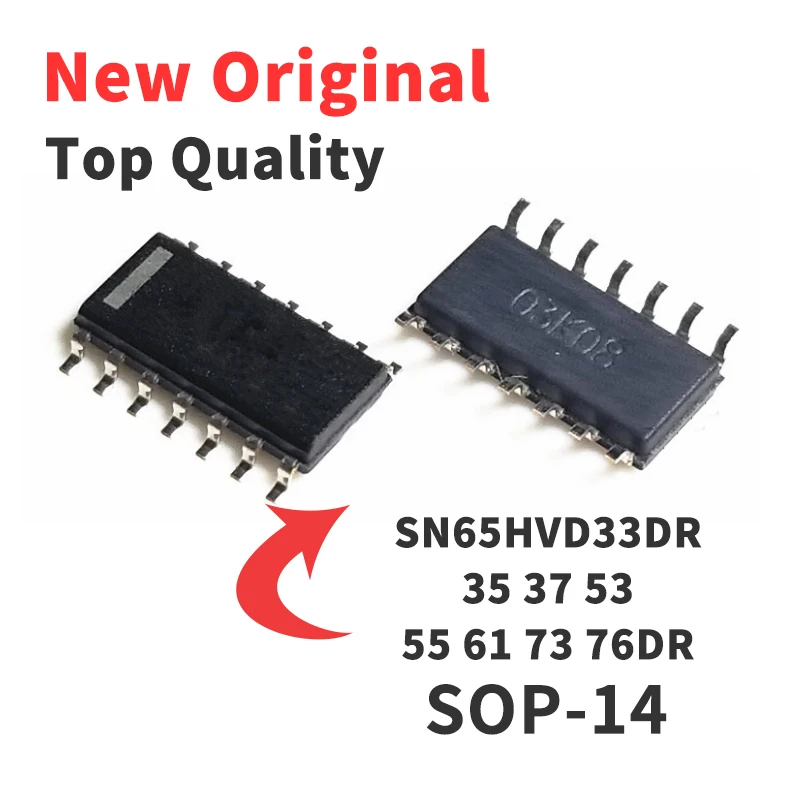 5 Pieces SN65HVD33DR SN65HVD35DR SN65HVD37DR SN65HVD53DR SN65HVD55DR SN65HVD61DR SN65HVD73DR SN65HVD76DR SMD SOP14 Chip IC