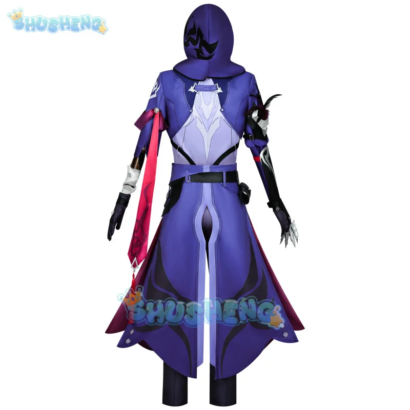 Honkai ชุดวิกชุดคอสเพลย์ผู้หญิงลายรถไฟดาวหมวก Xianzhou Yaoqing The Crow-feathered weirdo ปาร์ตี้ฮาโลวีนผู้หญิงผู้ชายพร็อพ