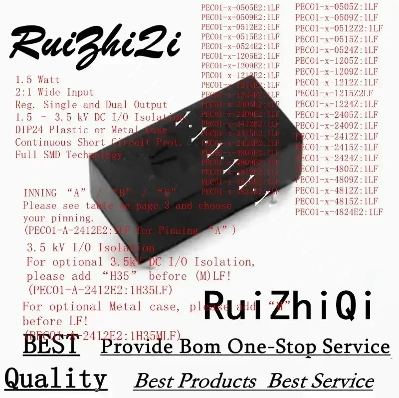 

10 шт./лот PECO1 PECO1- A- 0505 0509 0512 0515 0524 1205 1209 1212 1215 1224 2405 2409 2412 2415 2424 E2:1H35LF Z2:1H35LF POWER