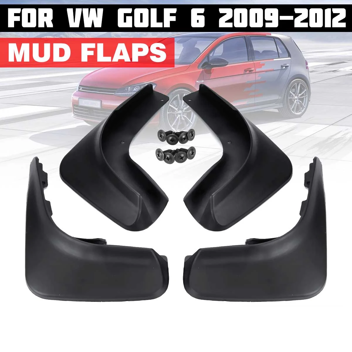 

For Volkswagen VW Golf 6 Mk6 Hatchback 2009 2010 2011 2012 Molded Mud Flaps Mudflaps Splash Guards Front Rear Mud Flap Mudguards