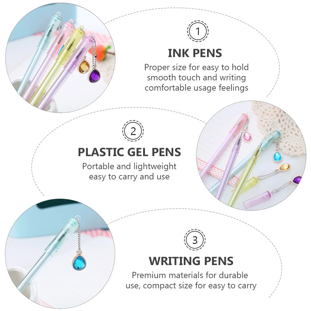 

10 шт. гелевые ручки креативный кулон дизайн гладкие чернила ручки для письма пластиковые легкие для школы офиса коллекция подарков