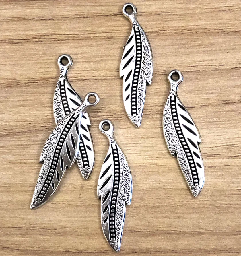 

15pcs 33*9mm Alloy metal tibetan leaf pendants for jewelry handmade HW2877