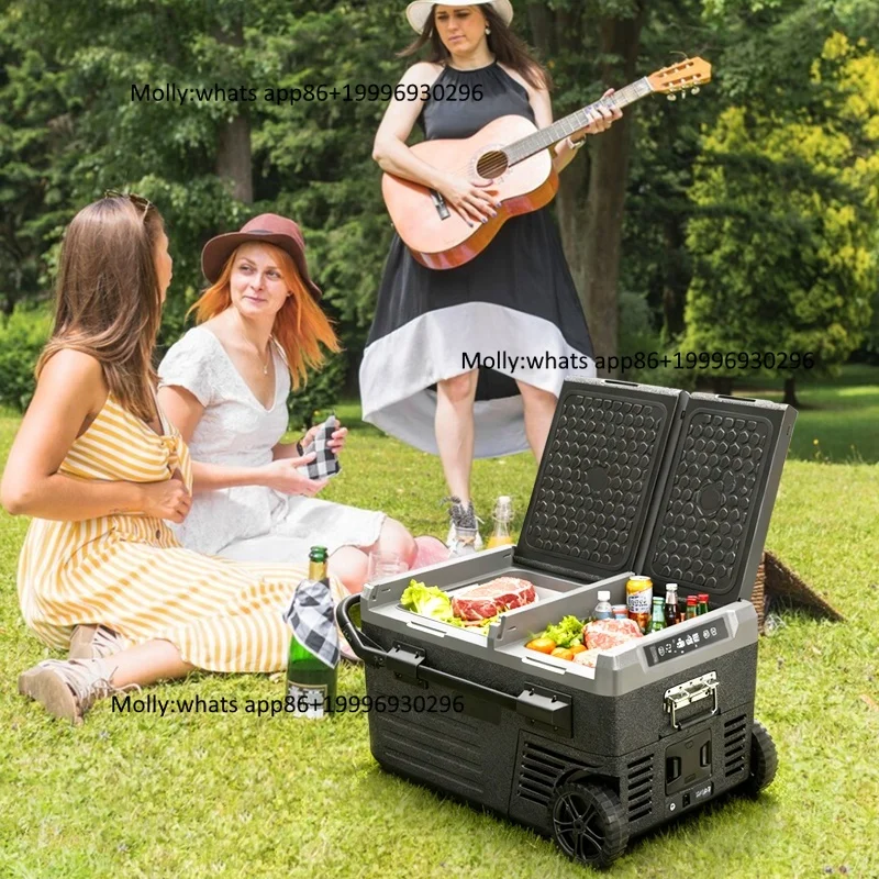M45 45L Dual-Zone Portable Refrigerator Cooler Box 12V/24V Car Fridge Compressor Freezer for Vehicles Camping