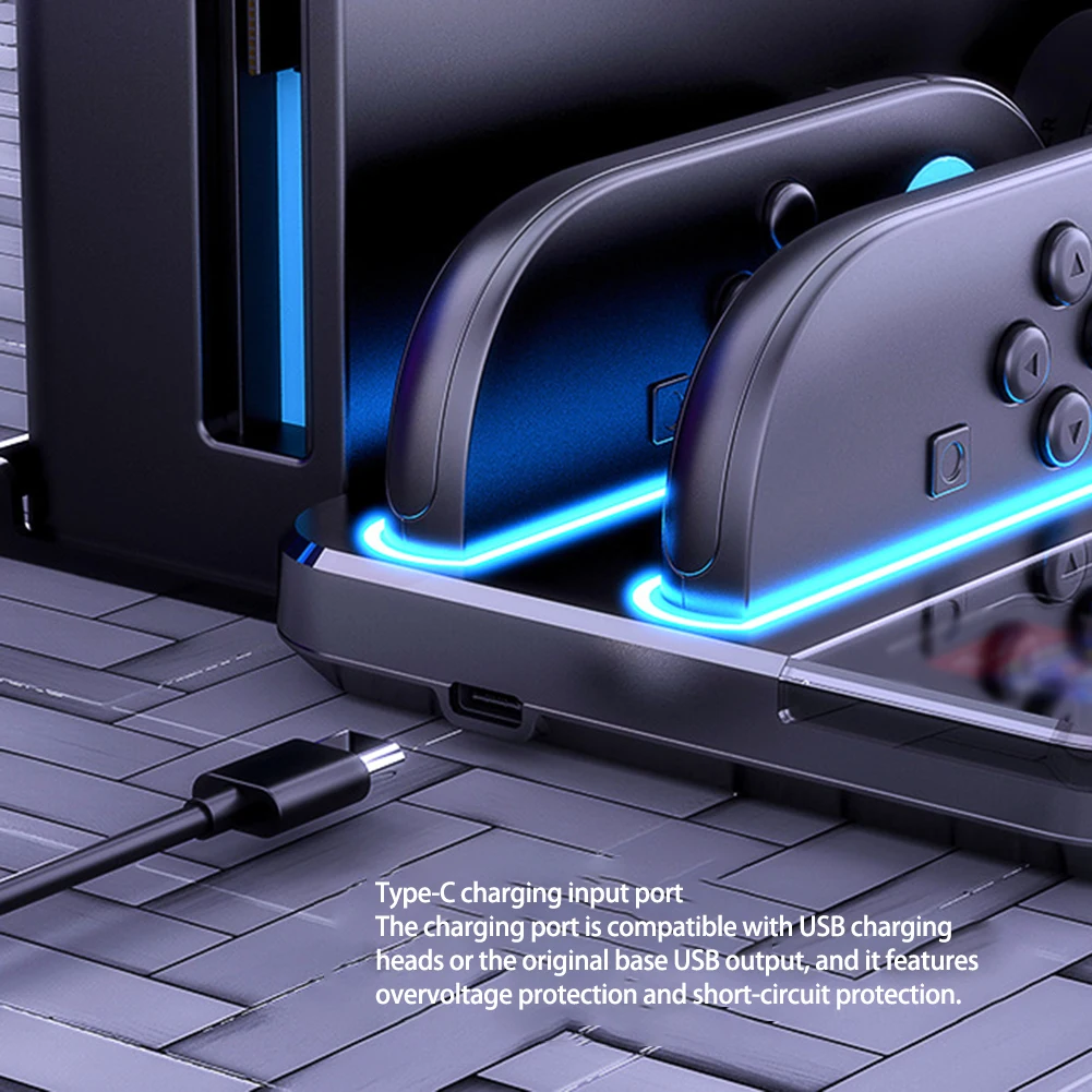 

For Nintendo Switch 2 Gamepad Charging Dock 4 Ports With 8 Game Card Storage LED Game Controller Charging Base Gaming Accessory