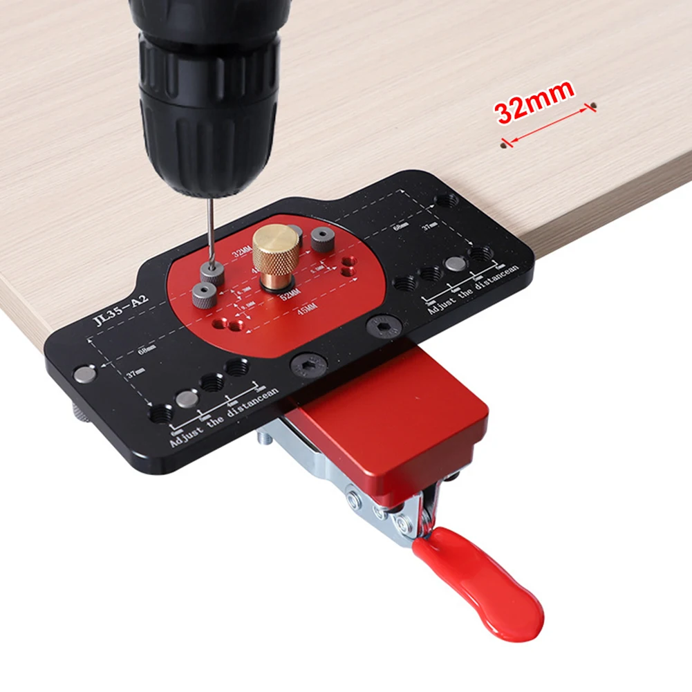 

Brand New None Drill Guide Drill Bit Locator Metal Puncher Red Template 15-25MM 3/4/5/6MM Boring Jig Concealed