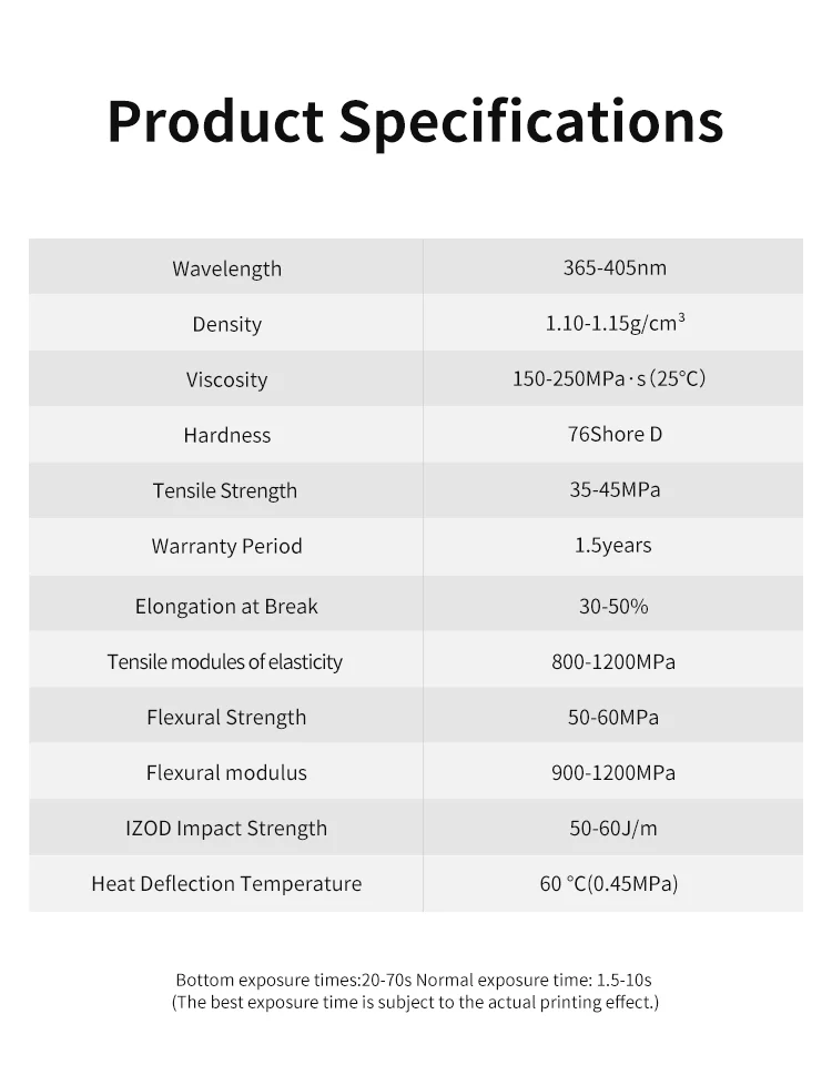 ANYCUBIC UV Tough Resin 2.0 Flexible 3D Printing Material For Photon Mono LCD 3D Printer 405nm High Precision 3D Printing Resion
