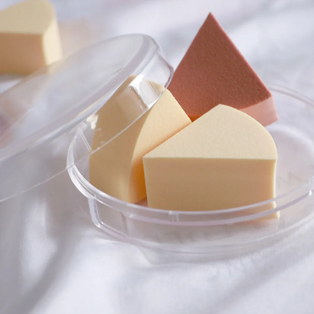 2 個ドライウェット使用パウダーパフ三角形メイクスポンジファンデーションフェイスアプリケーター美容院トラベルツール