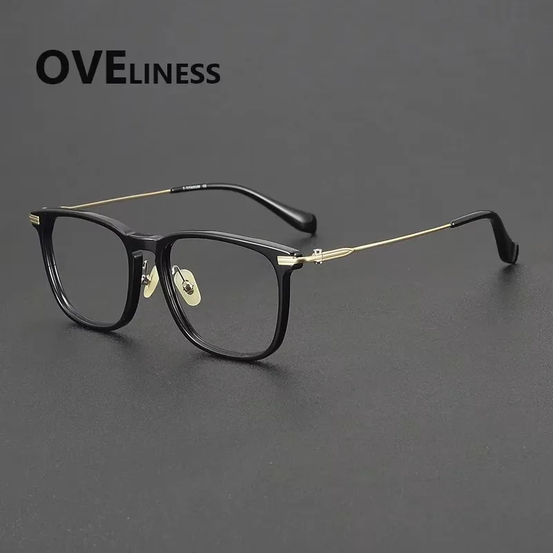 

Acetate Titanium Glasses Frame Men Women Fashion Square Eyeglasses frames Vintage Japanese Eyewear Spectacles