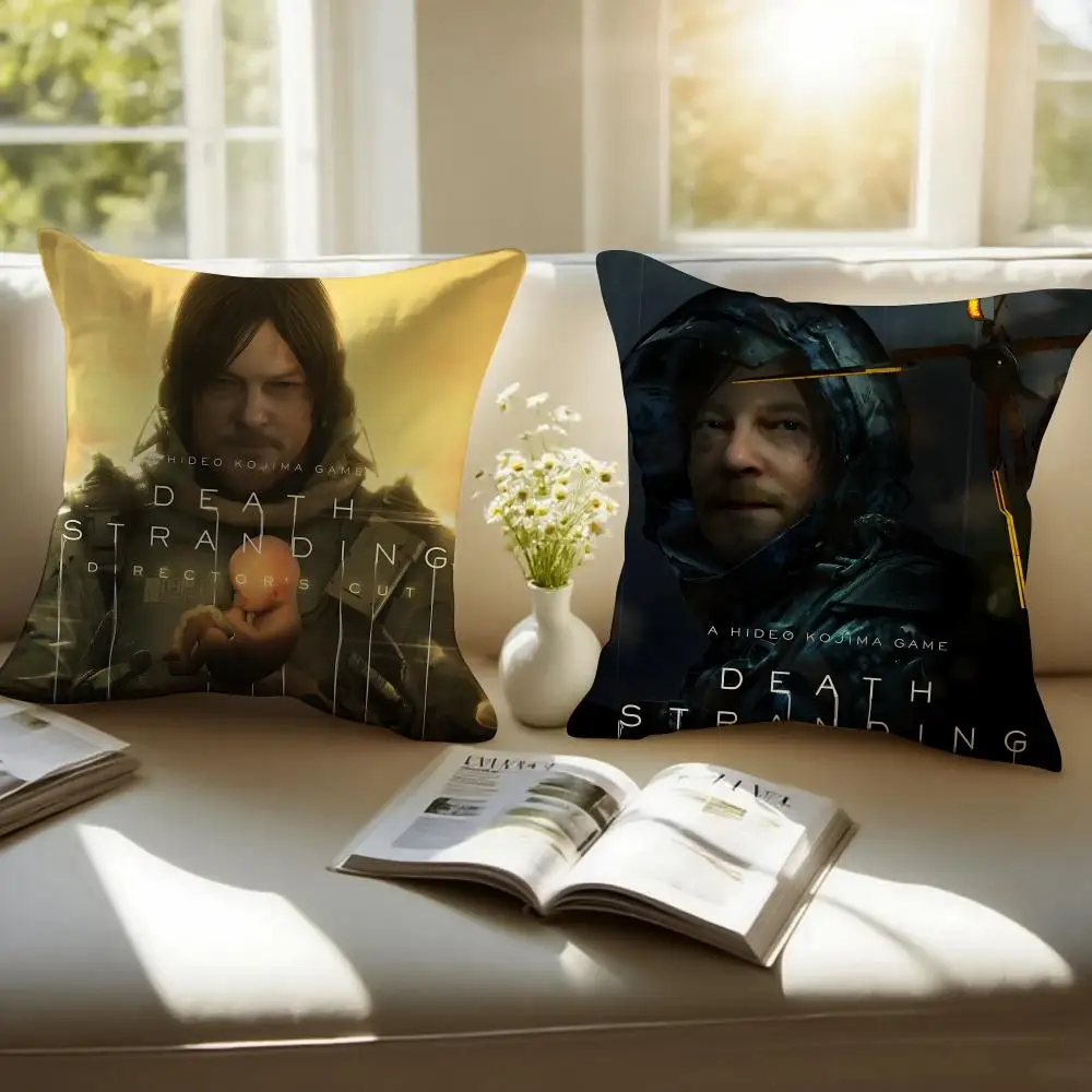 Sci-fi game Death Stranding Cushion Cover Pillowcase Anti-dustmite Invisible Zipper Short Plush Sofa Cushion