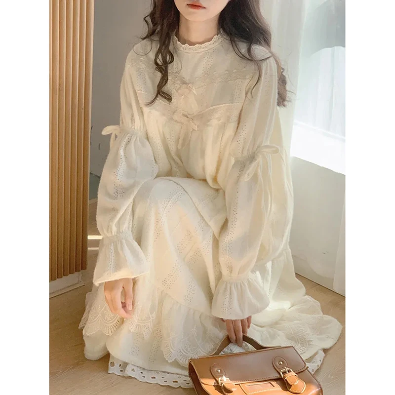 

Юбка с милым бантом, комплект из 2 предметов, женская мягкая кружевная блузка с длинными рукавами и высокой талией, многоуровневая лоскутная драпированная юбка, комплект Harajuku Y2K