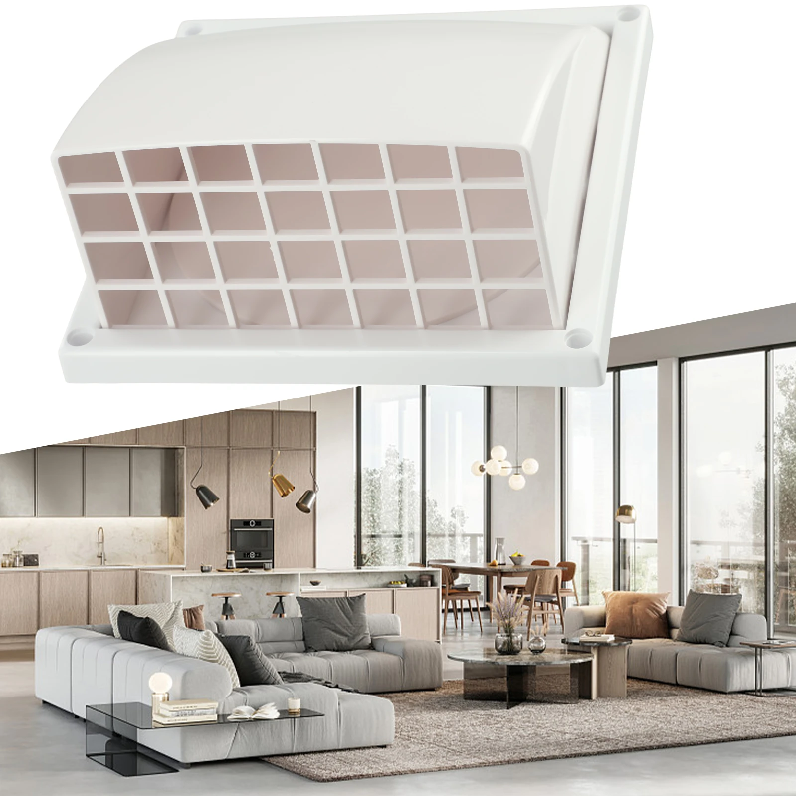 

Exterior Exhaust Vent with Rainproof Cowled Design and Springless Non Return Valve for Use with Bathroom and Kitchen Fans