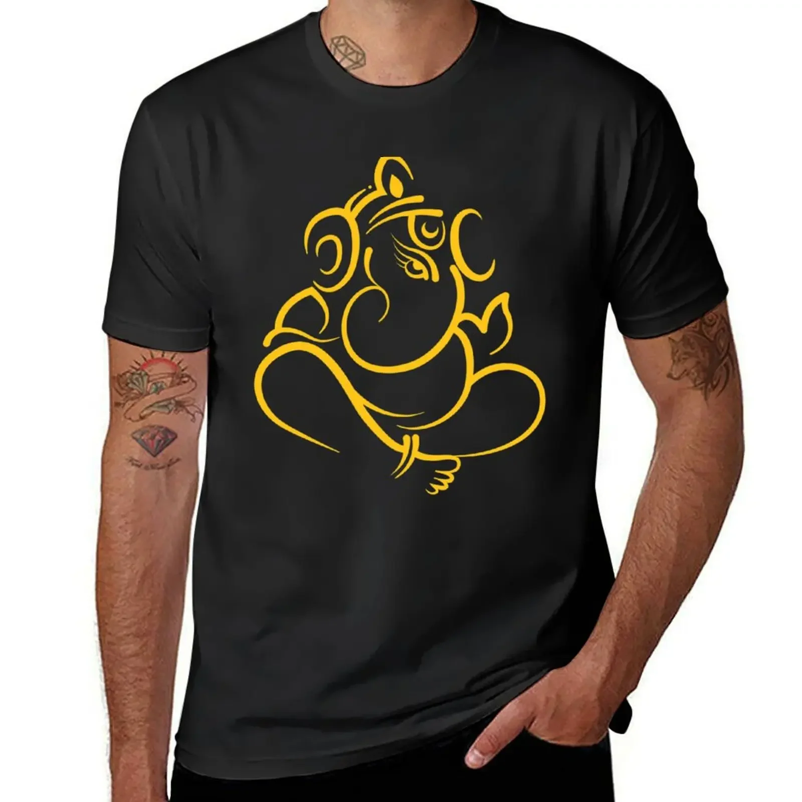 Ganesh Chaturthi T-Shirt summer tops baggy shirts blue lock heavyweight t shirts for men