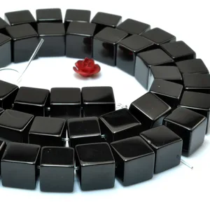 Schwarze Onyx glatte quadratische Würfelperlen, loser kostbarer Stein, halbkostbarer Stein für Schmuck, DIY -Armband und Paste, Großhandel 10 Hauptverkäufe Nuria Semi Schmuck - №5