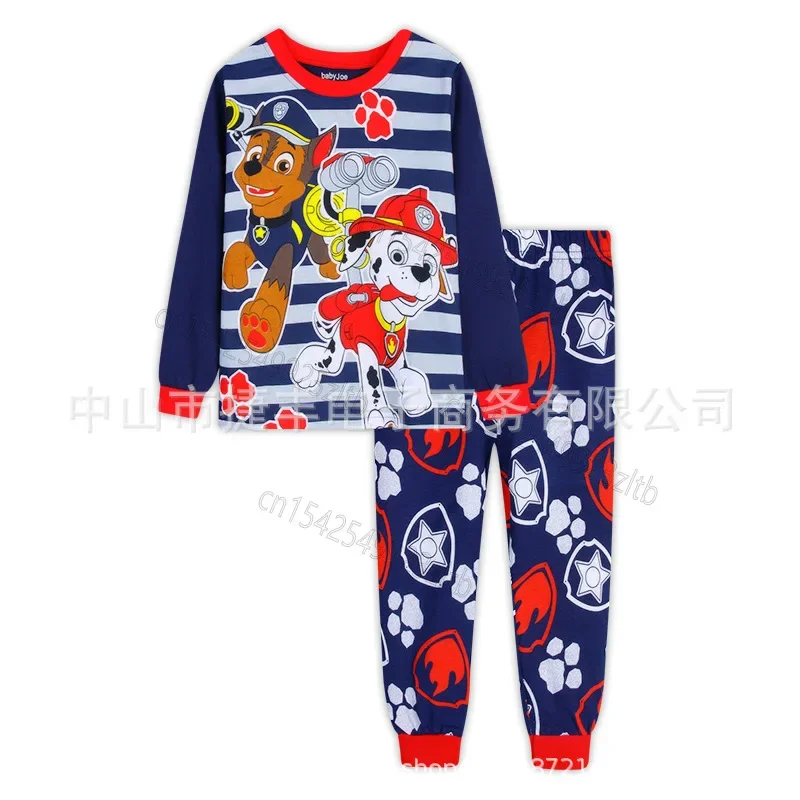 2 pz/set Paw Patrol Cartoon pigiama Suit Chase Marshall Rocky Skye bambini manica lunga Anime vestiti per la casa bambini ragazzi ragazze regali