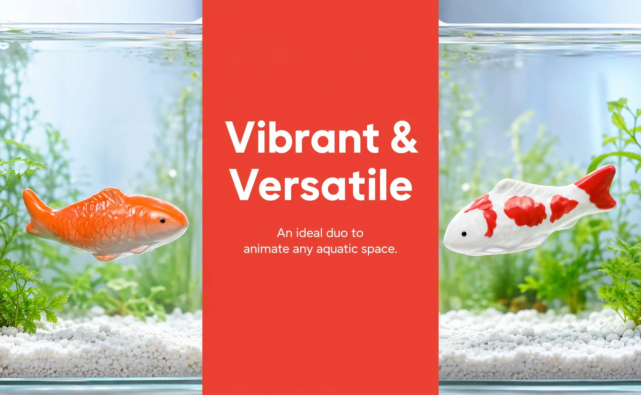 2Pcs Lifelike Floating Fish Aquarium Decor Bright Color Fade-Resistant Lightweight Natural Vivid Tank Decoration for Home Office