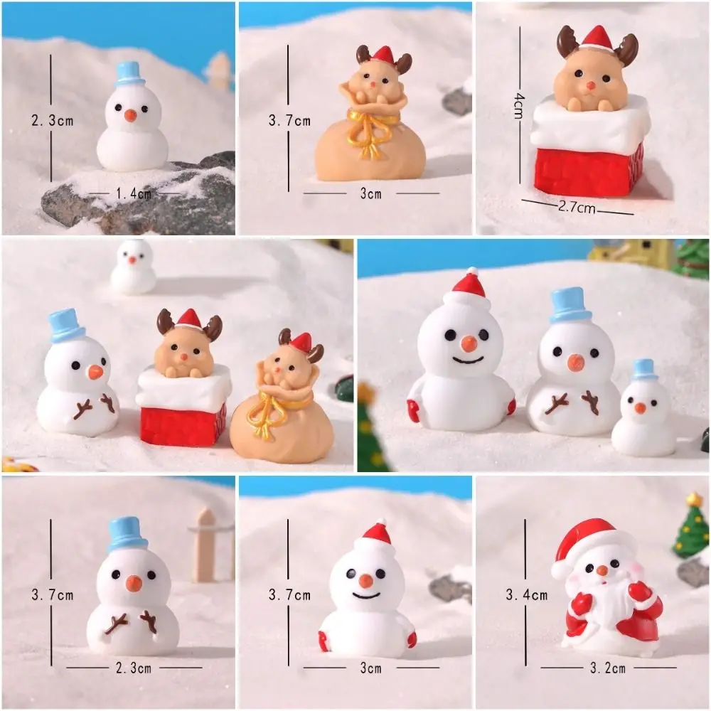 Miniature Snowman Miniature Snowman Model Micro Landscape Christmas Santa Claus Figurine Cute Santa Claus Christmas Decorations