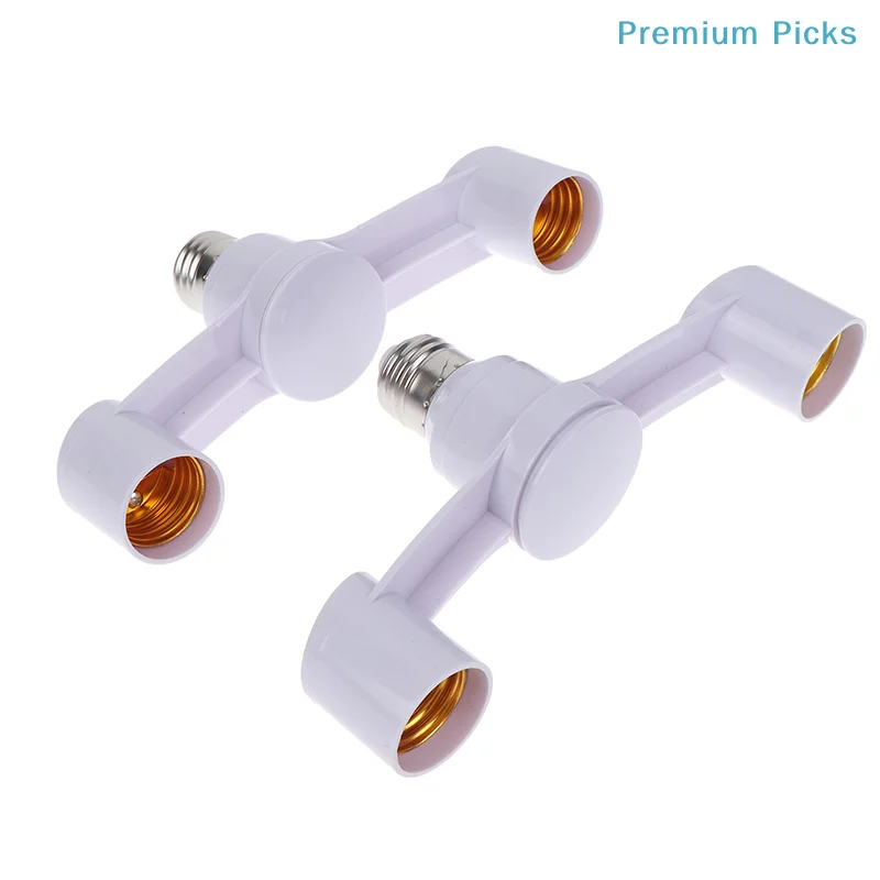 portable1Pc/2Pcs Universal E27 to Dual E27 Lamp Converter 85-285V Heat Resistant Light Holder for Ceiling Lighting Modification