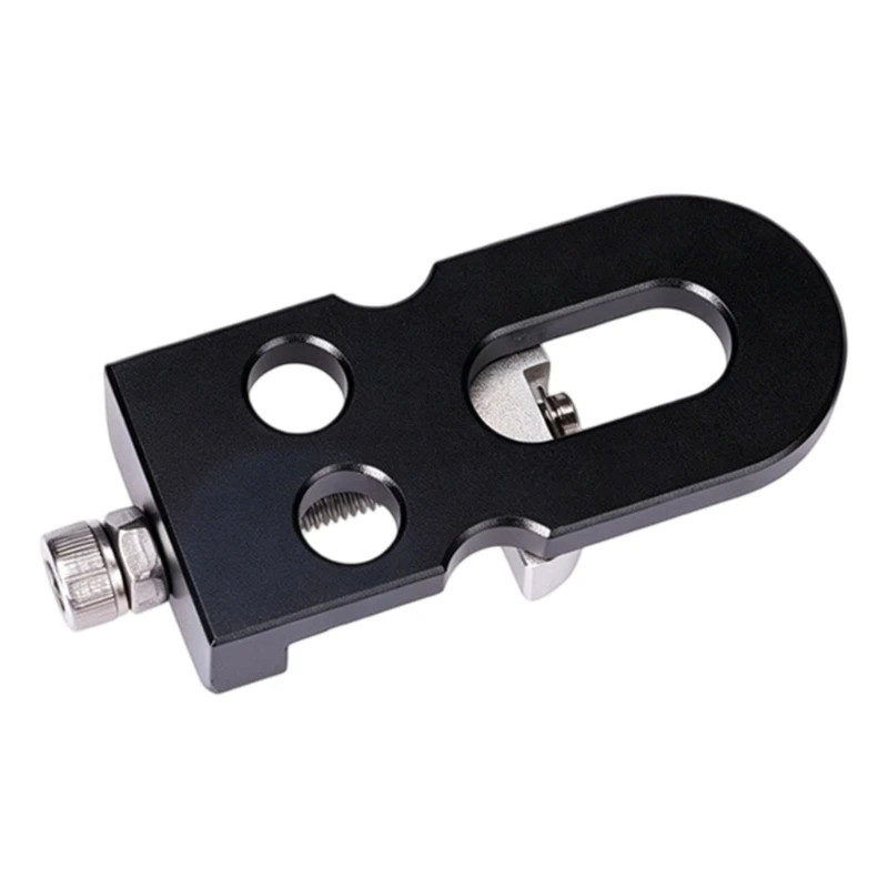 Bike Chain Tensioner Metal Mount Part with Lower Fastener and Cutout Body for Chain Tension, Frame Fit, and Service Work