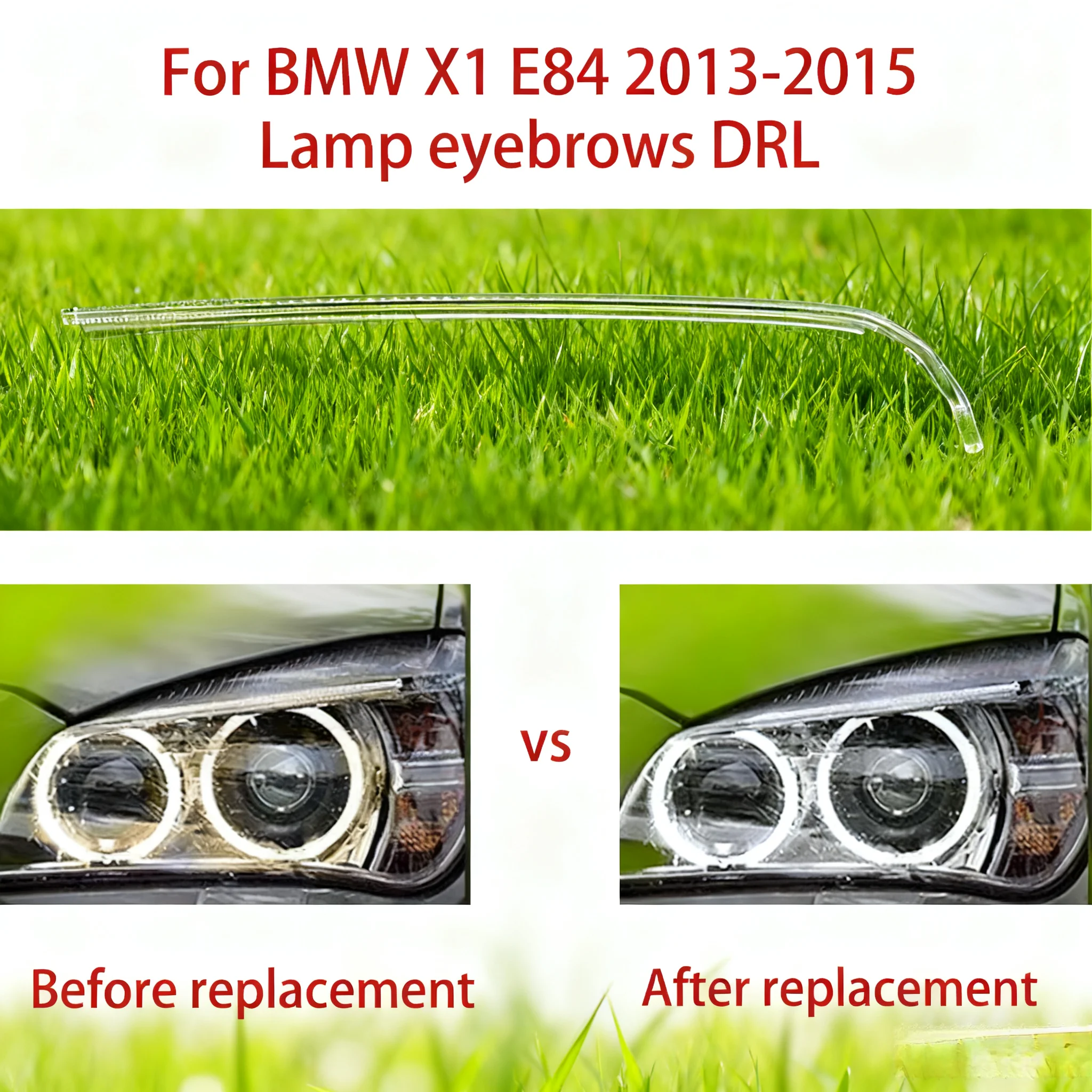 

Car headlight DRL Light Guide Tube Headlight Daytime Running Light Guide Angel Eye For BMW X1 E84 Lamp eyebrows 2013-2015