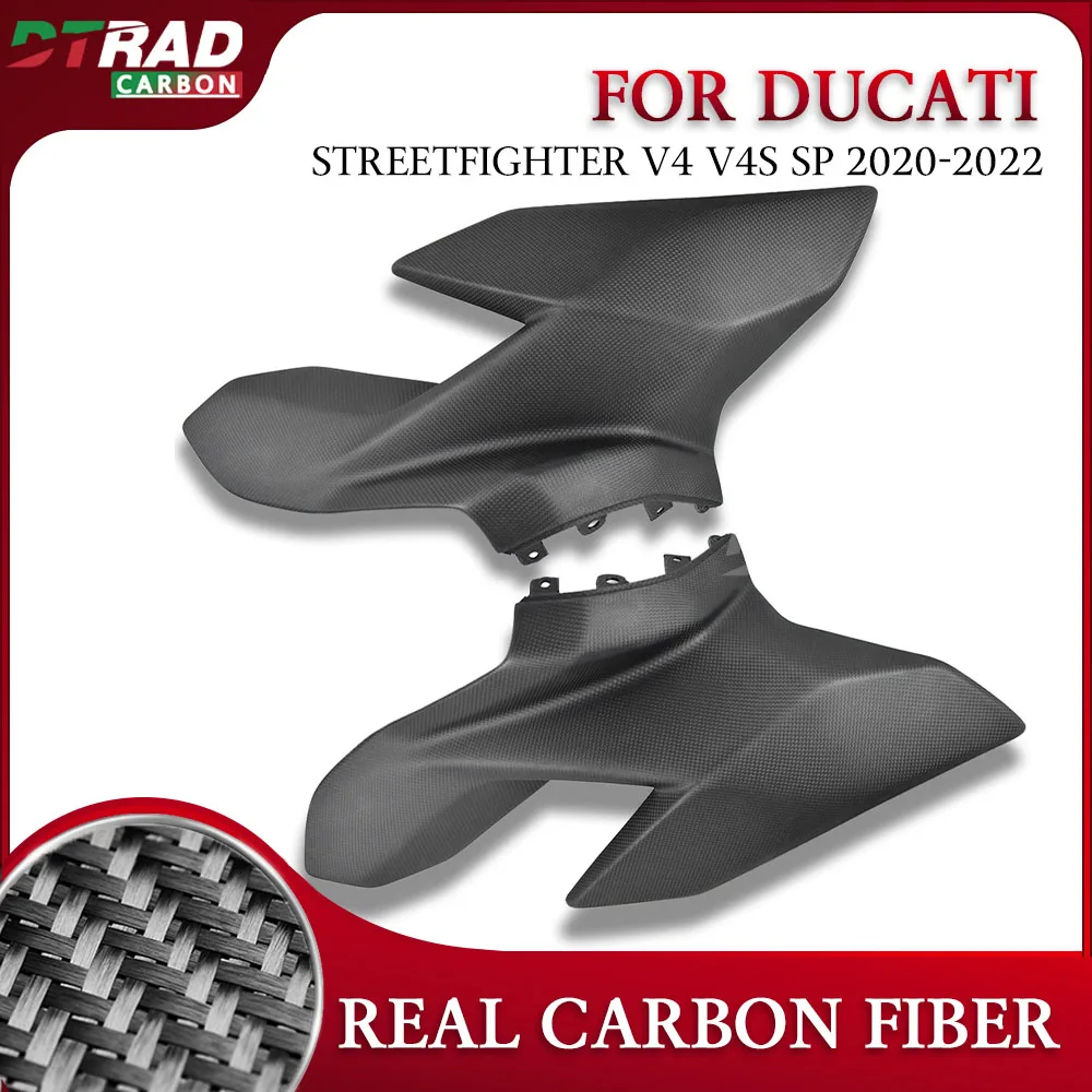 For DUCATI Streetfighter V4 S V4SP 2020-2022 V4S Tank Guard Carbon Fiber Fuel Tank Protector Fairing Kit Motorcycle Accessories