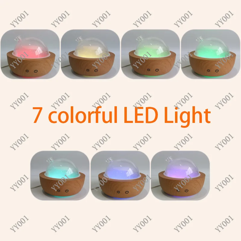 Wood Grain USB Humidifier 7 Color Night Light Large Capacity Mist Maker For Home Office