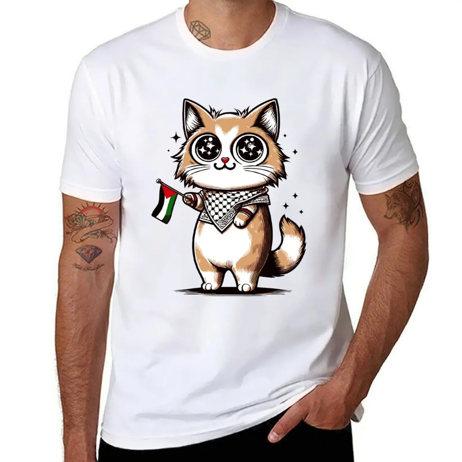 

Moustache al-Quds: A Feline Ambassador for Peace T-Shirt t shirt man casual man t shirts high quality luxury brand T-Shirt