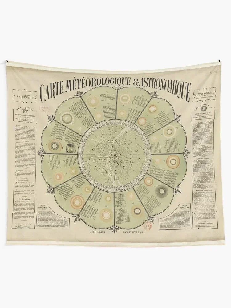 Meteorological and Astronomical Map by Fran?ois-Xavier Meissonnier (1877) Tapestry Bedroom Deco Aesthetic Decoration Tapestry