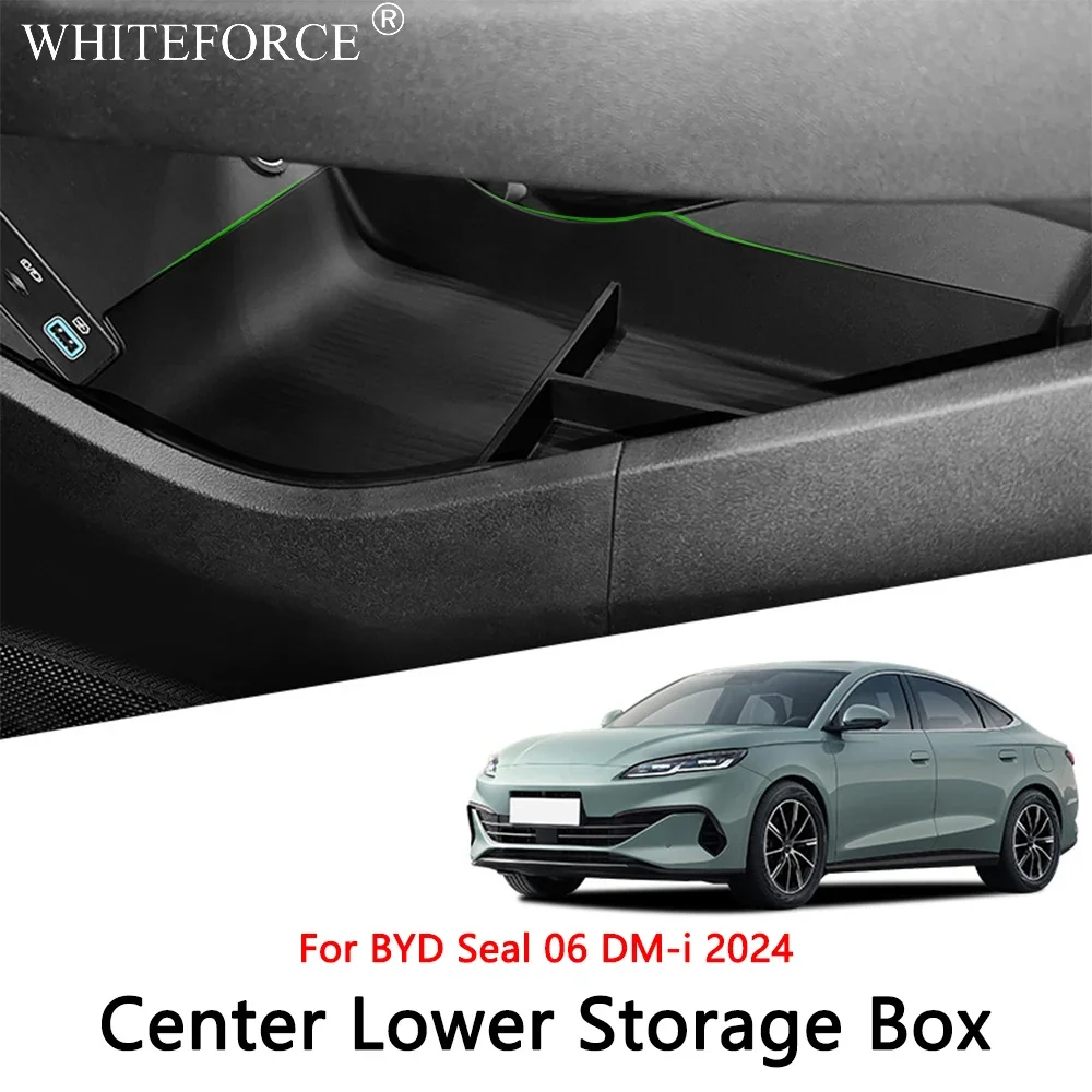 For BYD Seal 06 DM-i 2024 Center Console Tray Central Lower Layer Storage Box TPE Waterproof and Non-slip Organizer Accessories