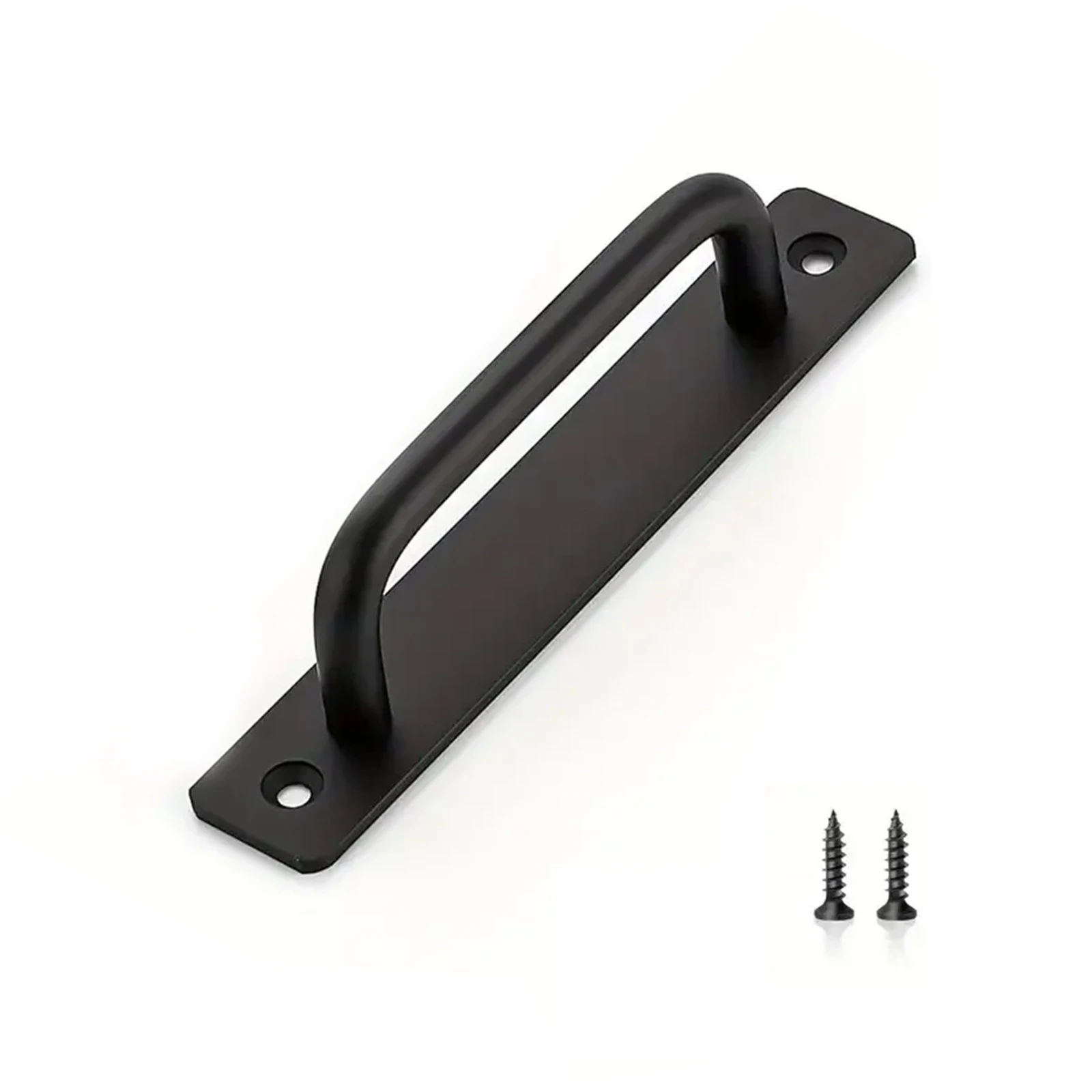 1Pc Black Zinc Alloy Door Handles With Plates - Sleek Modern Design, Ideal for Sliding Closet and Cabinet , Easy to Instal