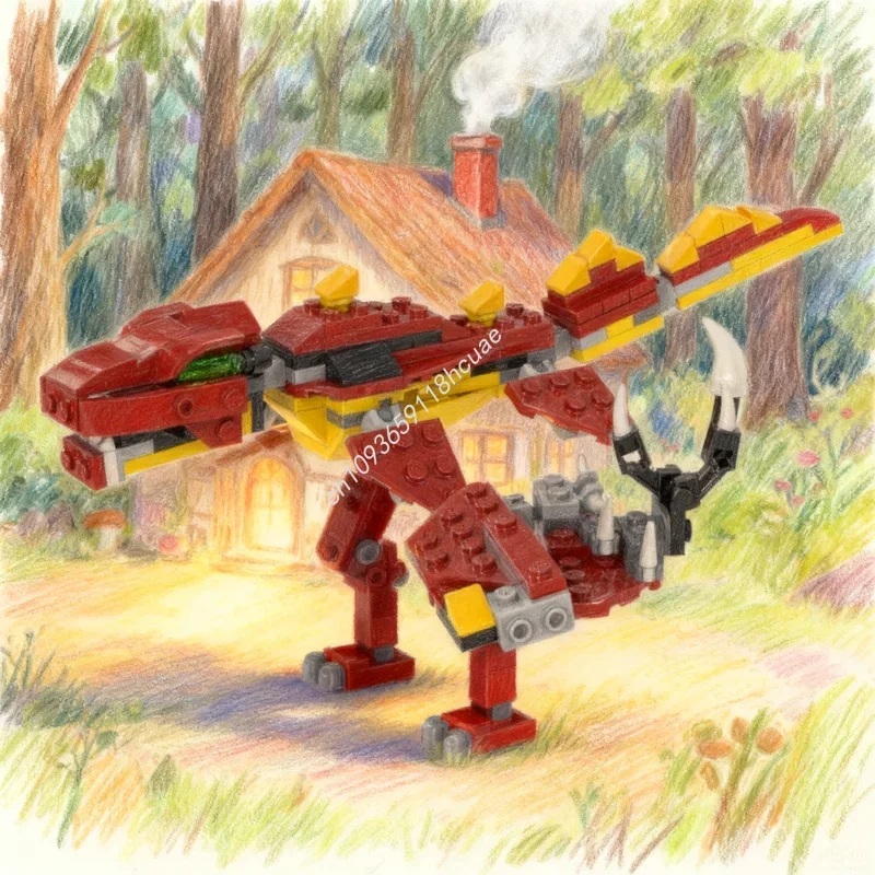

138pcs MOC Dinosaurs Mosasaurus One Model Building Blocks Construction DIY Creative Education Festival Gift Toys Idea Brick